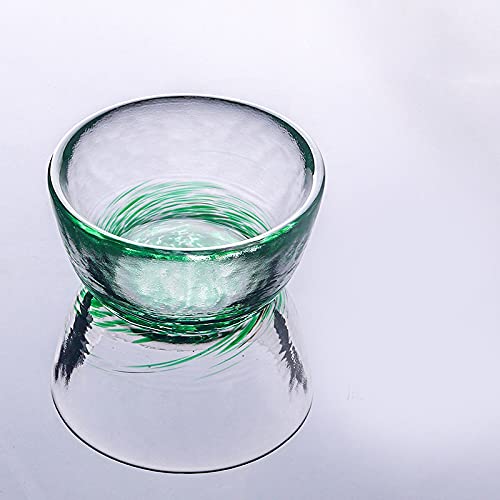 Mozacona 4pcs Colorful Glass Sake Cups Set 70ML Small Wine & Tea Cups - Red, Blue, Yellow, Orange