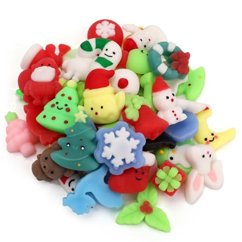 Christmas Mochi Squishy Toys Set of 50 - Stress Relief & Party Favors