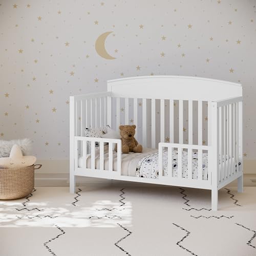 5-in-1 Convertible Wooden Baby Crib - GREENGUARD Gold Certified, White