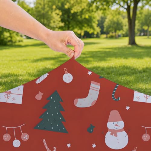Sofits 24x48 Inch Christmas Red Snowman Fitted Elastic Tablecloth