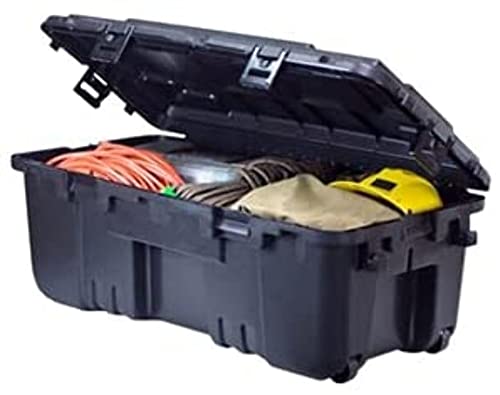 XXL Hinged Storage Box - 108 Quart Heavy Duty Black Storage Bin