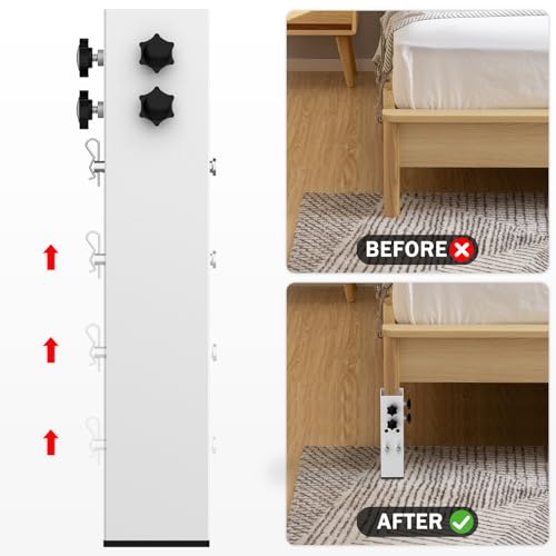 Adjustable Carbon Steel Bed Risers - 4 Pack, 3.15" Diameter
