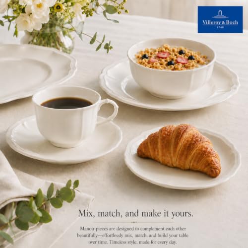 Villeroy & Boch Manoir 5.75-inch Creamy White Coffee & Tea Saucer - Classic Variation