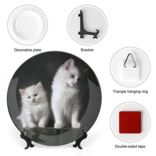 Customized Decorative Ceramic Plate with Photo or Message - 7-inch Display