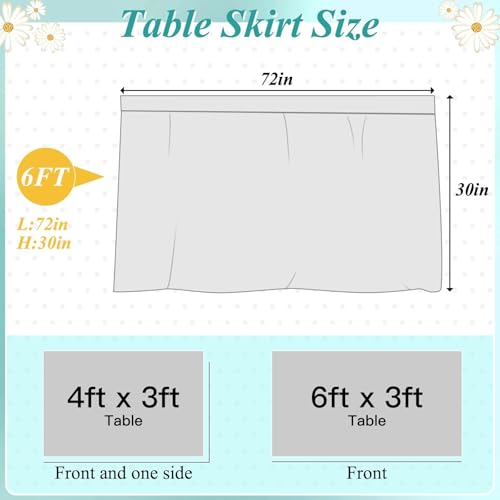 6ft Black and White Polka Dot Table Skirt for Classroom and Party Decor
