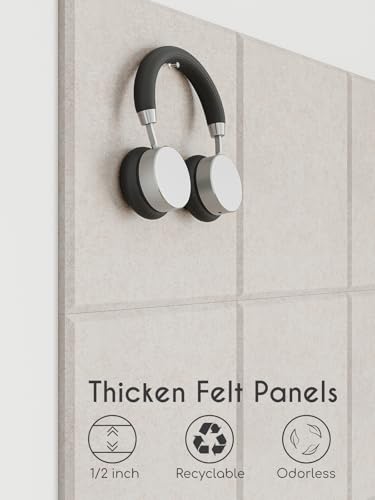 24 Pack Felt Pin Board Tiles, 12x12 Inch Self-Adhesive Bulletin Board Set