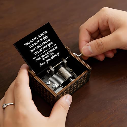 Wooden Hand Crank Music Box for Stepmom - You Are My Sunshine Gift