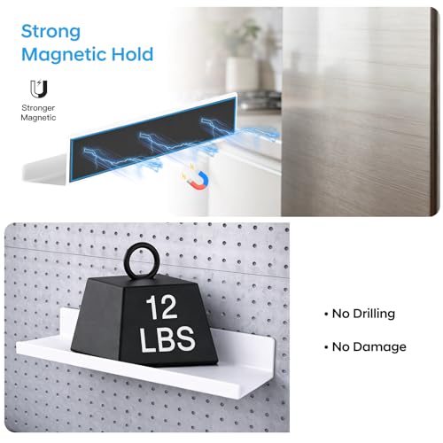 13.5" Metal Magnetic Bookshelf for Whiteboard (2-Pack) - Holds 12 lbs