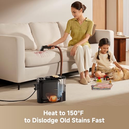 Portable Steam Carpet & Upholstery Cleaner with 17Kpa Suction & Self-Cleaning