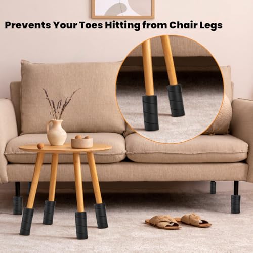 8-Pack Bed Frame Toe Protectors - 6-Inch Foam Furniture Leg Guards