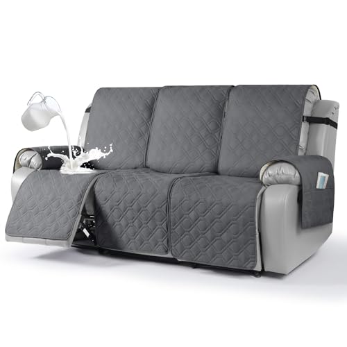 Waterproof Recliner Couch Cover for 3-Seater Sofa - Dark Gray