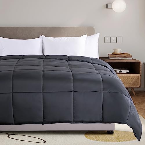 NEXHOME PRO Bamboo Cooling Comforter - King Lightweight Duvet Insert, Dark Grey