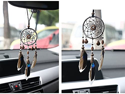 Handmade Bohemian Dream Catcher Rearview Mirror Hanging Car Ornament