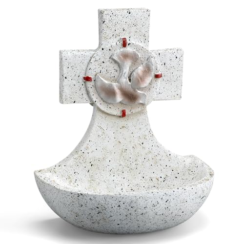 5-Inch Resin Holy Water Font Cross Wall Decoration for Home and Church
