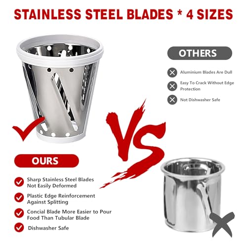 Stand Mixer Cheese Grater and Slicer Attachment with 4 Stainless Blades
