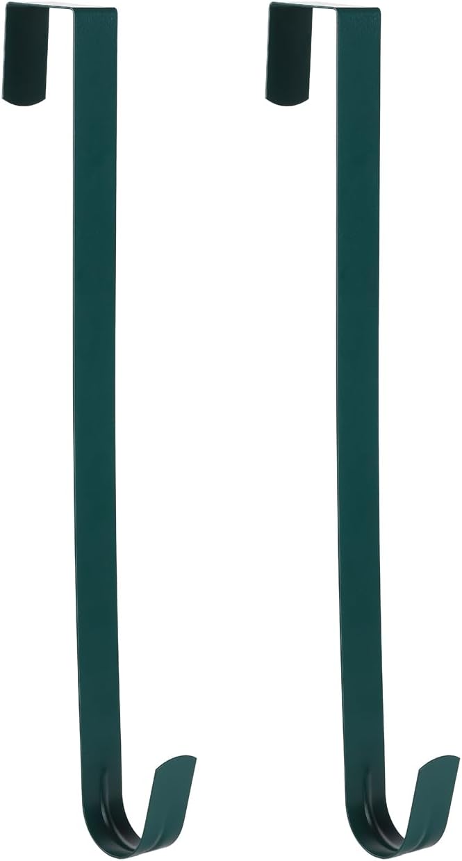 Sattiyrch 12" Wreath Hanger - Durable Steel Over The Door Hook for Front Door Decor (Green)