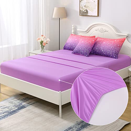 6-Piece Twin Comforter Set - Pink Purple Galaxy Bed in a Bag