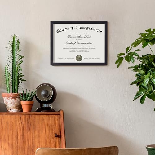 Black 8.5 x 11 Certificate Frame - Diploma & Document Wall or Tabletop Display