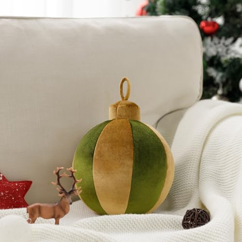 Ashler Green Bell-Shaped Velvet Holiday Pillow 8.5x8.5 Inch Christmas Decor