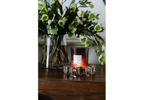 Smoky Glass Bubble Candle Dish - Decorative Tray for Votives & Jewelry