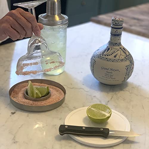 Outset 6" x 6" Stainless Steel 3-in-1 Cocktail Rimmer with Cutting Board Lid