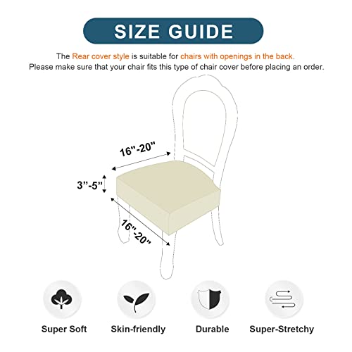 Waterproof Dining Chair Seat Covers - Set of 4, Taupe