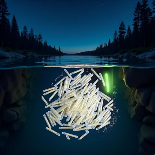 100 Pcs 3mm Fluorescent Yellow Fishing Float Glow Sticks for Night Fishing