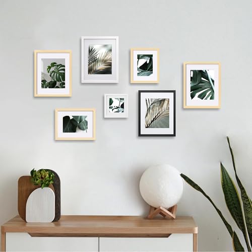 5x5 Solid Wood Picture Frame with Real Glass, Holds 4x4 or 5x5 Photos