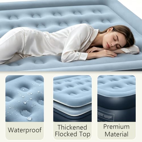 Full Size Air Mattress with Built-in Pump - 18 Inch Raised Inflatable Bed