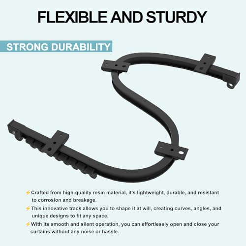 Flexible 9.84ft Ceiling Curtain Track Kit for Room Dividers and RVs