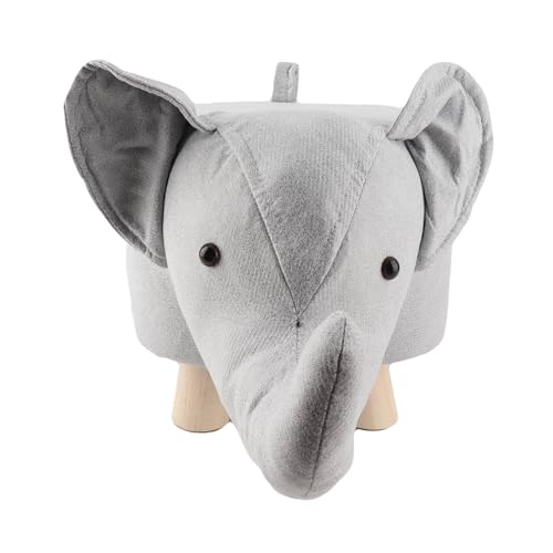 Elephant Shaped Animal Footstool, Kids Ottoman for Bedroom and Nursery Decor