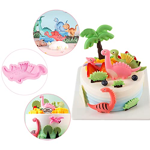 Dinosaur Silicone Fondant Molds - 6 Pack Jurassic Cake Decorating Tools