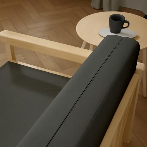 Queen Size Microfiber Futon Cover - Zippered, Machine Washable, Dark Grey