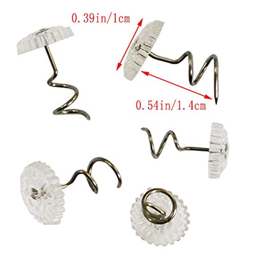 50-Pack Clear Head Twist Pins for Upholstery, Bedskirts and Slipcovers