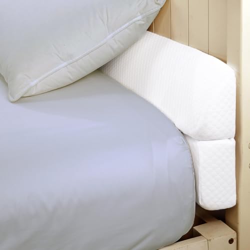 Foldable Bed Wedge Gap Filler Pillow for Headboard & Mattress - White