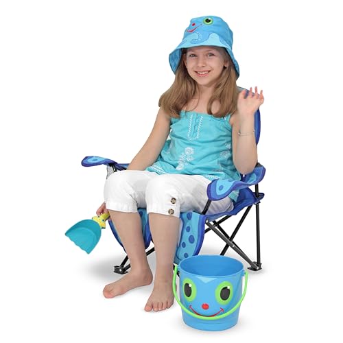 Kids Folding Beach Chair with Cup Holder and Storage Bag
