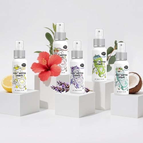 Toilet Odor Eliminator Spray, Travel-Size Bathroom Freshener Set (5 Pack)