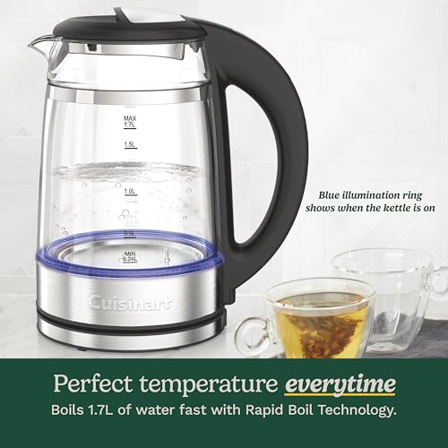 1.7L Glass Electric Kettle with Variable Temperature Touchscreen Control