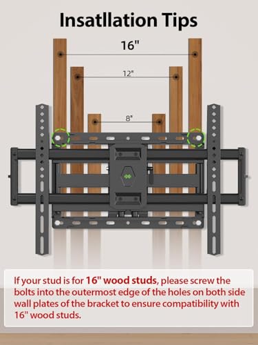 Full Motion TV Wall Mount for 42-86 Inch TVs, Swivel and Tilt Bracket