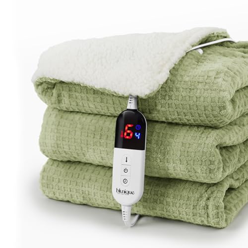 Electric Heated Blanket Throw - 50x60 Inches Sherpa Fleece