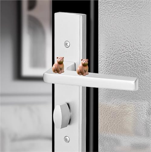 6-Piece Magnetic Brown Bear Door Hinge Decorative Toppers