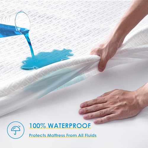 Cozymaker Queen Size Waterproof Mattress Protector - Deep Pocket Cooling Cover