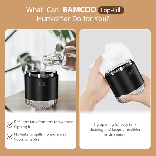 Small Plant Humidifier Indoor Black 350ml USB Mini Desktop Humidifier