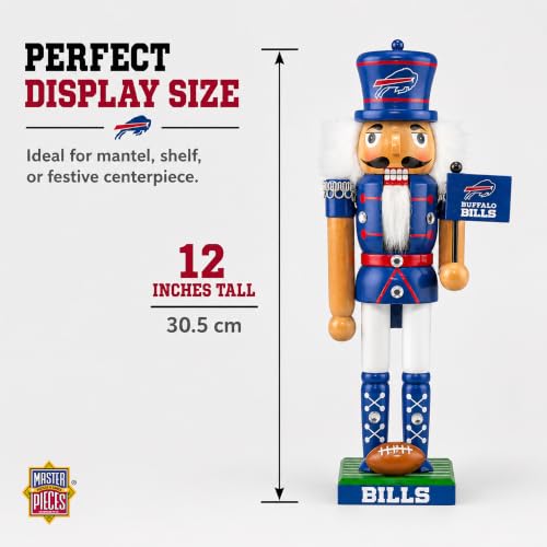 NFL Buffalo Bills 12-Inch Wooden Nutcracker Holiday Game Day Decor