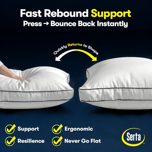 Serta Hotel Collection Queen Bed Pillows Set of 2 - Down Alternative
