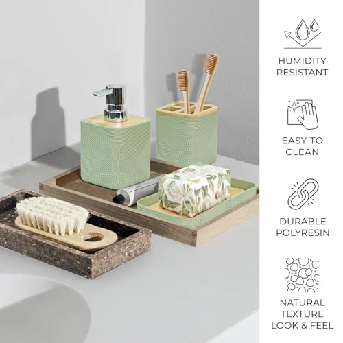 7-Piece Bathroom Accessory Set, Durable Plastic Vanity Organizer Kit