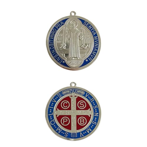St. Benedict Cross Medal 3-Inch Vintage Brass Finish - 2 Pack