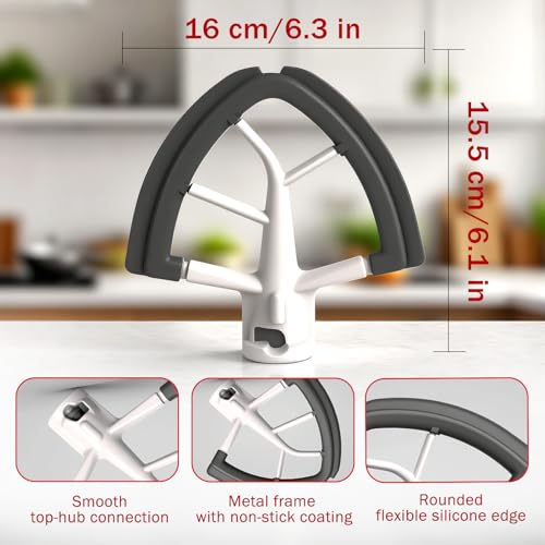 Cowbright 3-Piece Stainless Steel KitchenAid Mixer Attachments Set for 4.5-5Qt Stand Mixers