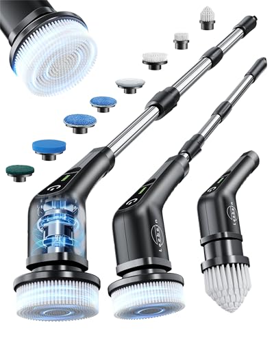 Electric Spin Scrubber Cordless Cleaning Brush with 8 Replaceable Heads