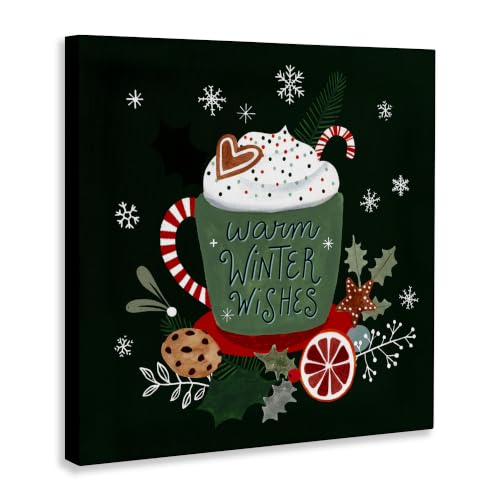Winter Wishes Mug Christmas Holiday Wall Art - 30 x 30 Inch Canvas, Stupell Industries